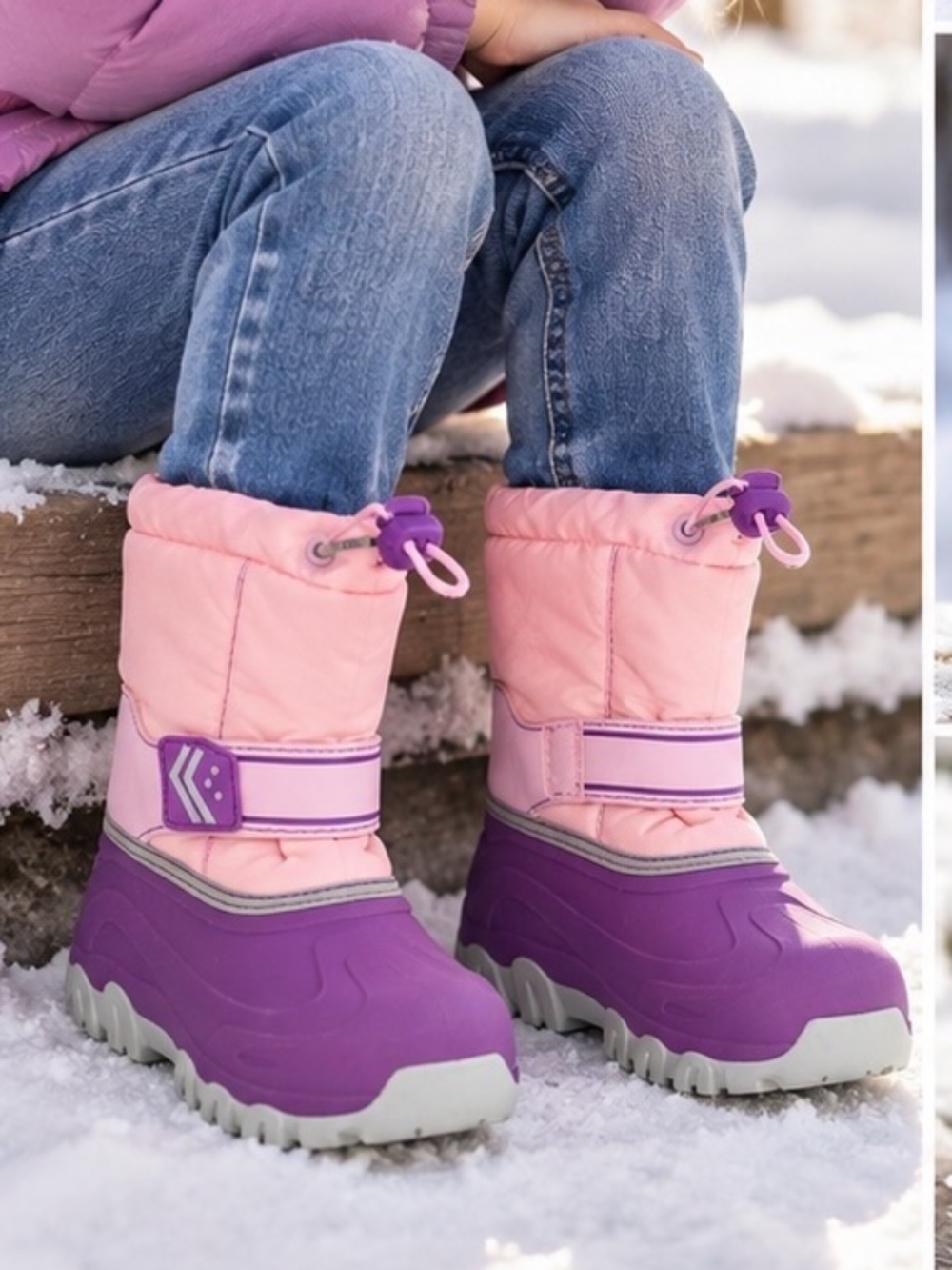 Cat & Jack Winter Boots Child's Size 5 Pink Purple Snow Boots
